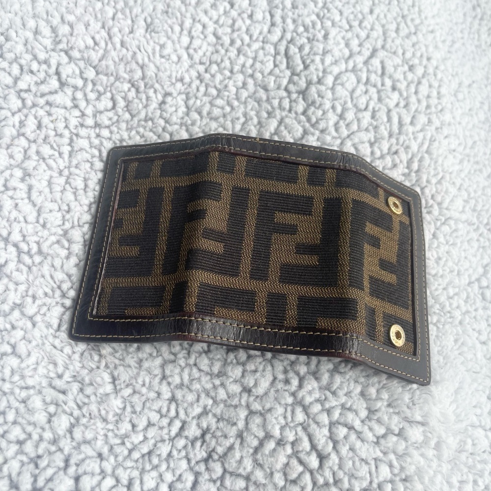 FENDI Zucca Canvas Leather 6 Key Rings Key Case Brown